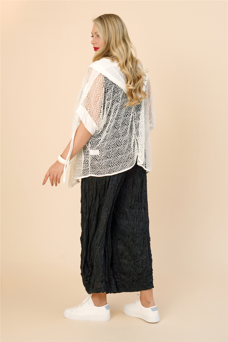 24074 ÖRME  GARNİLİ FİLE CEKET