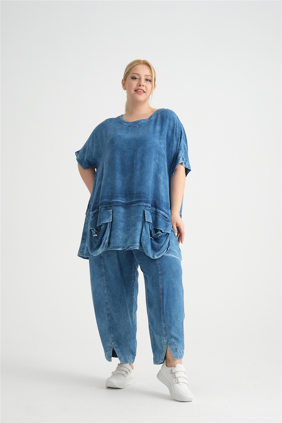 24254 % 100 TENCEL JEAN TUNİK