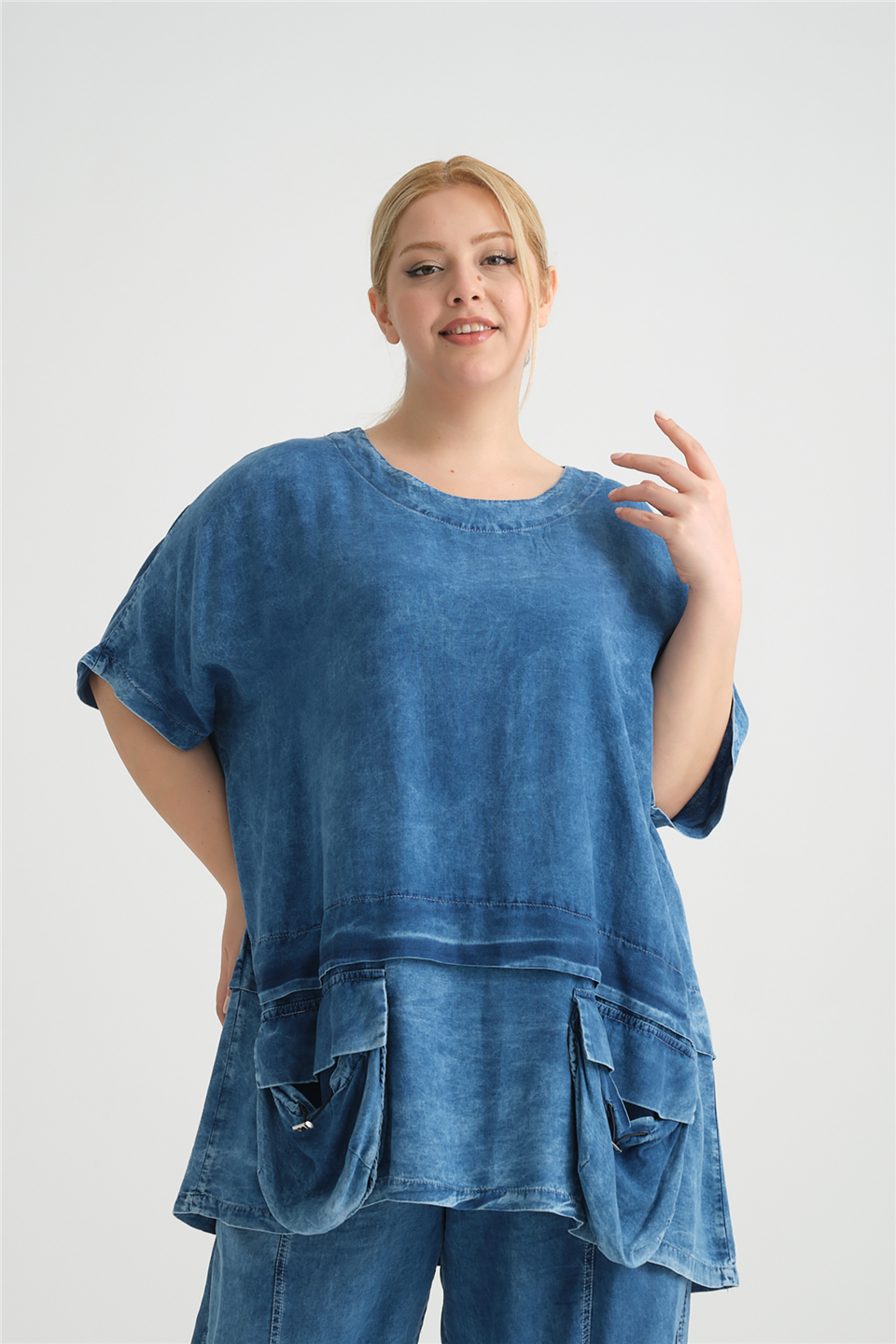 24254 % 100 TENCEL JEAN TUNİK