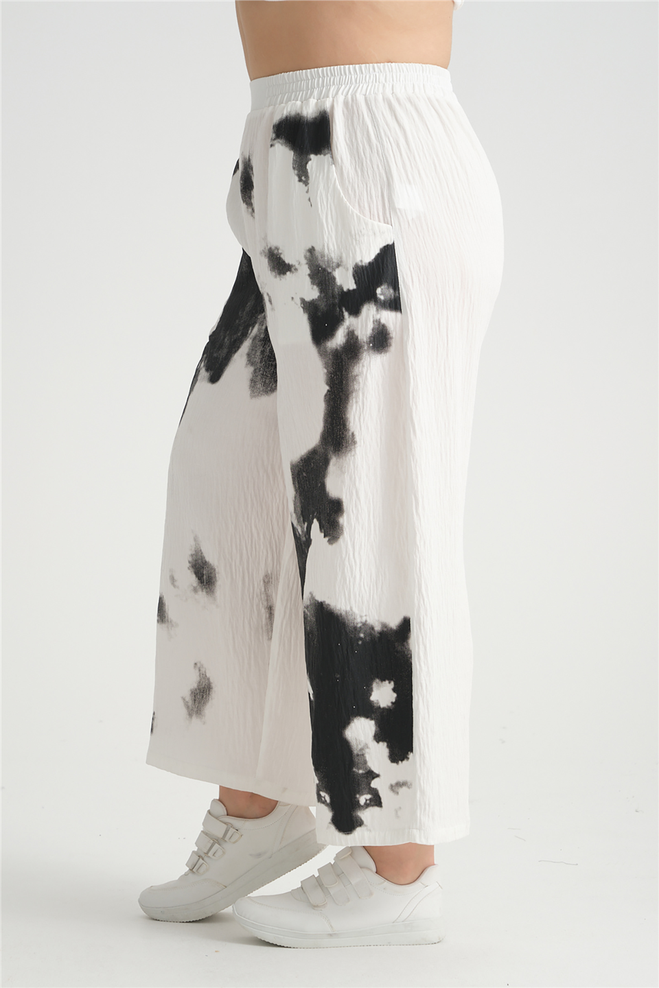 24314 VİSKON BASKILI PANTOLON