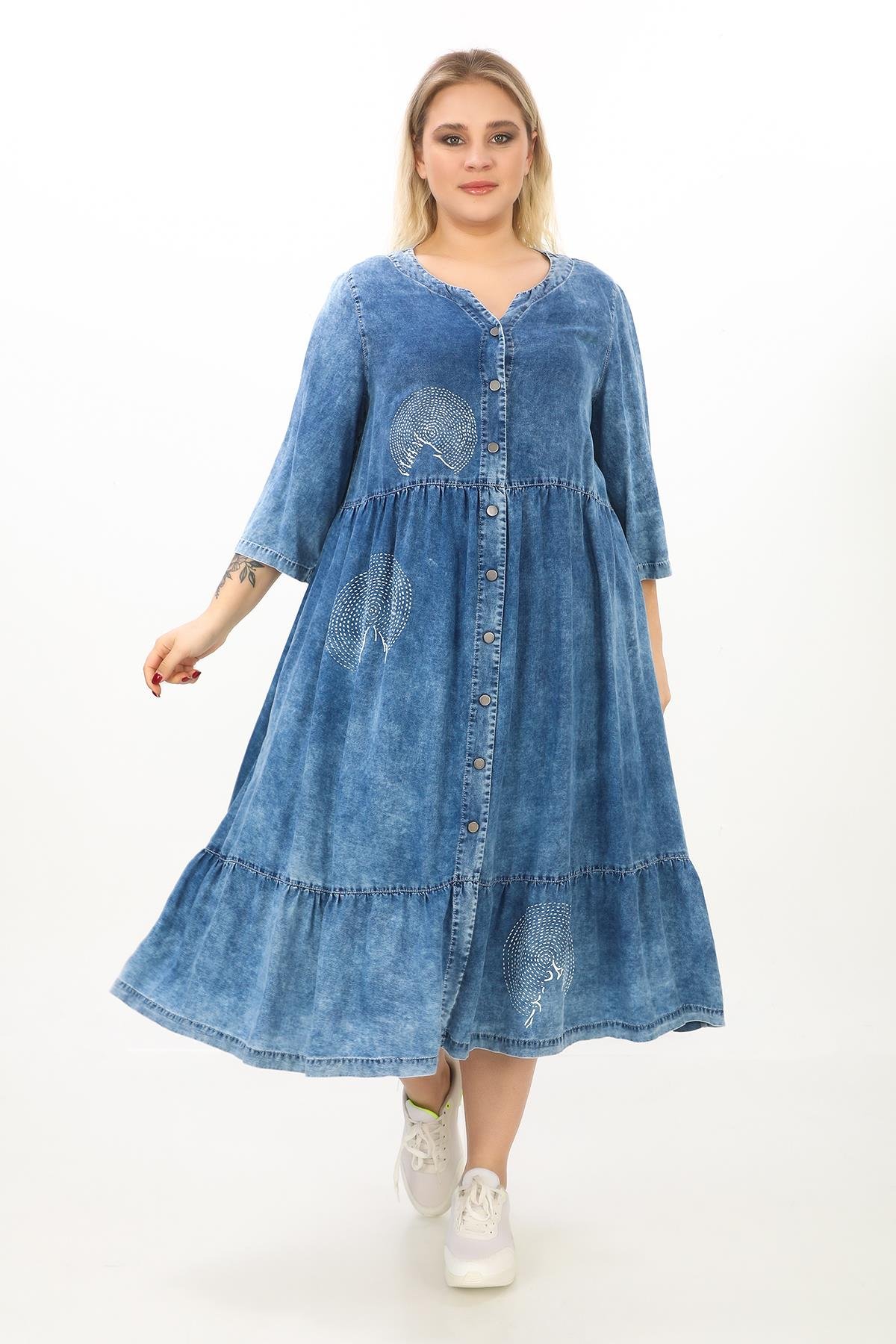 25162 ELBİSE MAVI | ZEDDPLUS