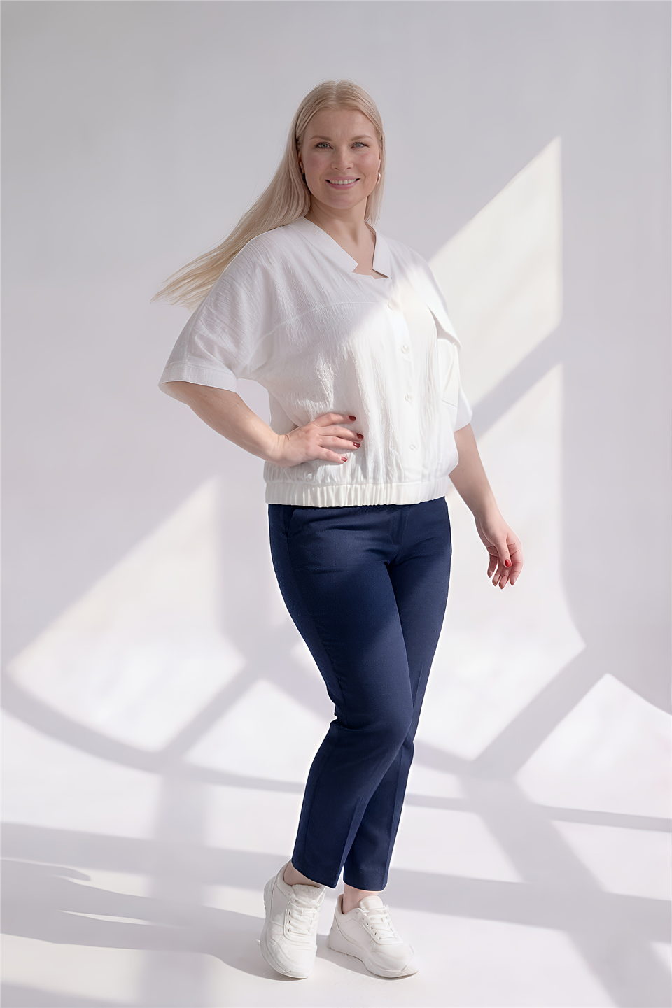 25166 VİSKON BELİ LASTİKLİ BLUZ