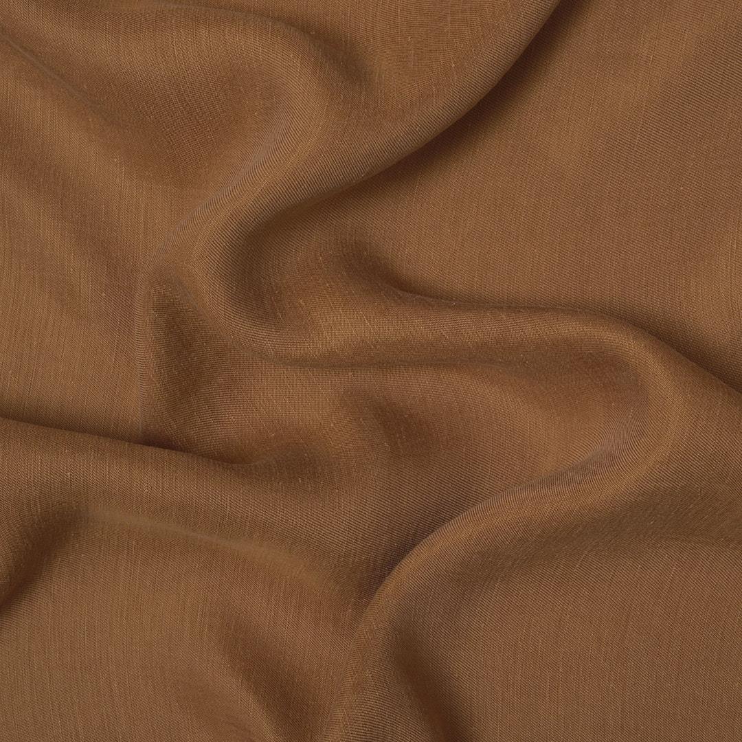 %100 Doğal Fancy Keten Kumaş Açık Kahve 18