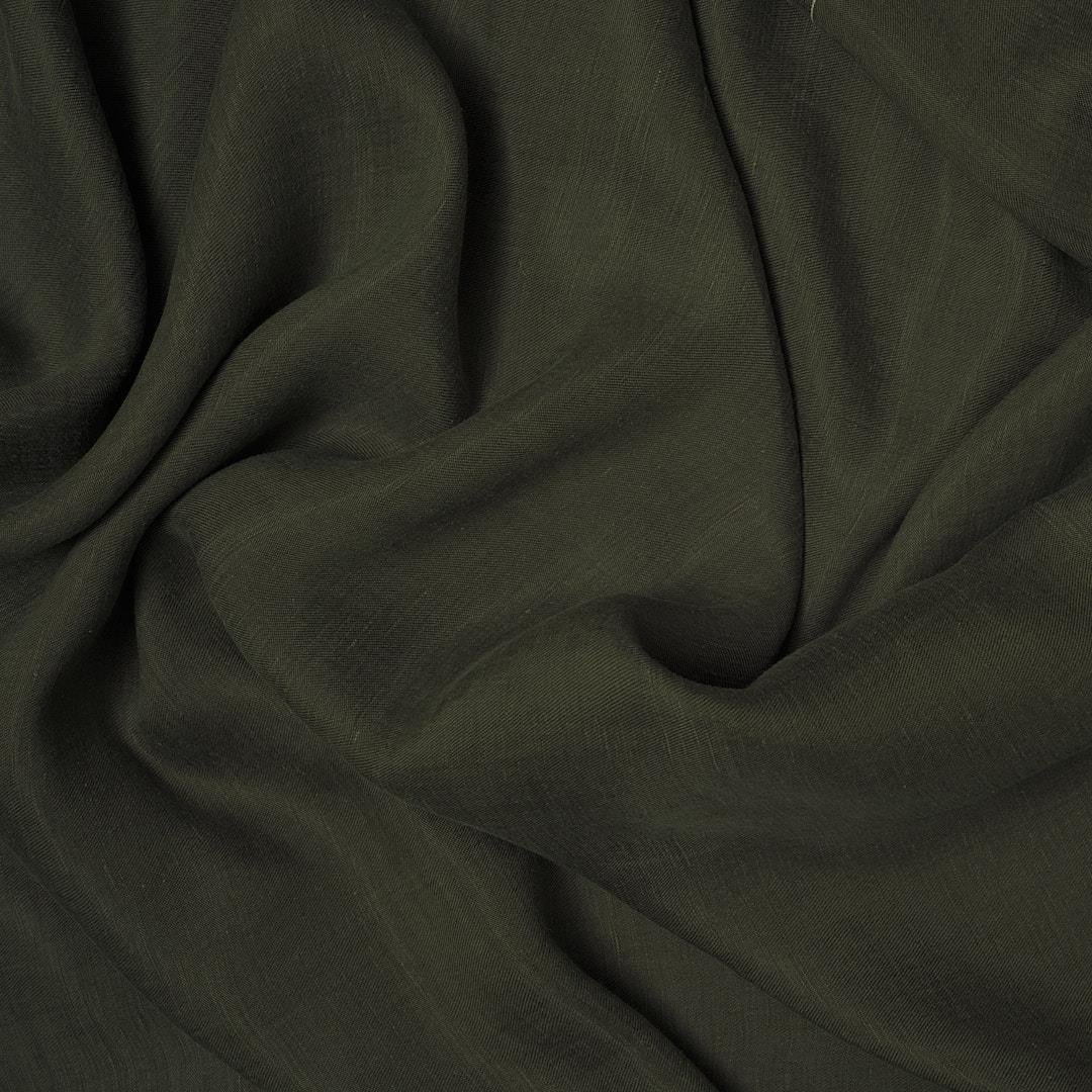 %100 Doğal Fancy Keten Kumaş Haki 19