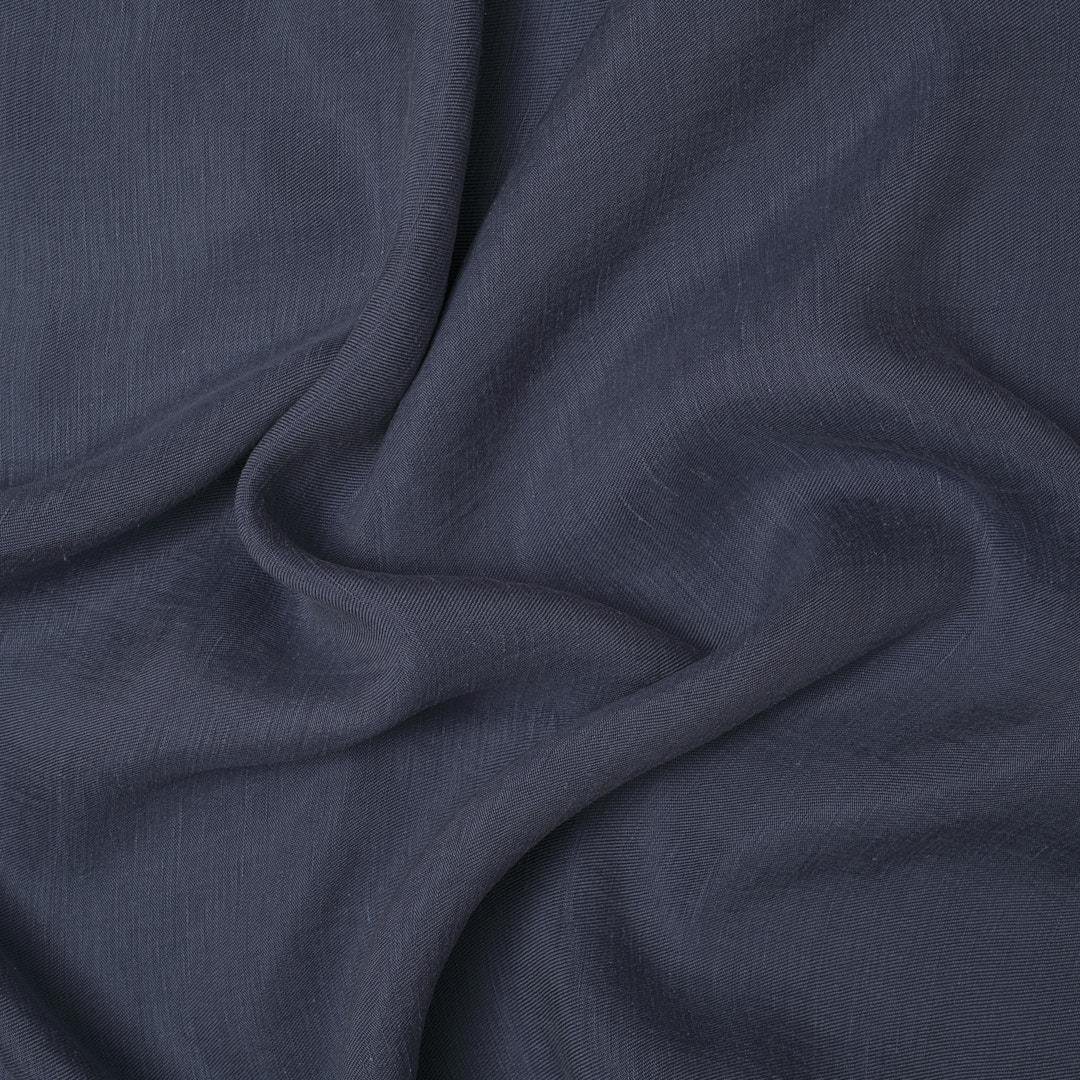 %100 Doğal Fancy Keten Kumaş İndigo 08