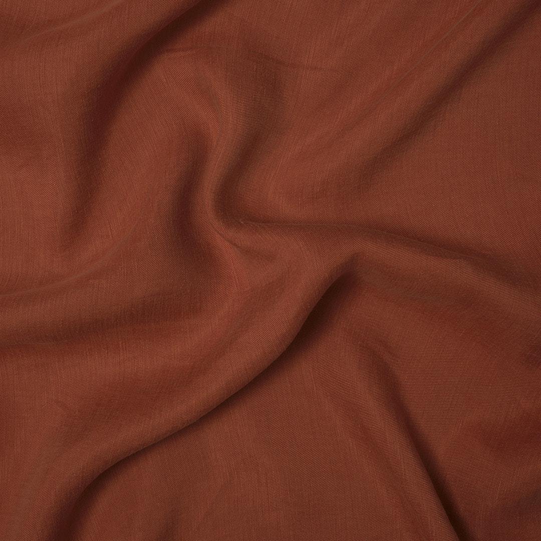 %100 Doğal Fancy Keten Kumaş Kiremit 06