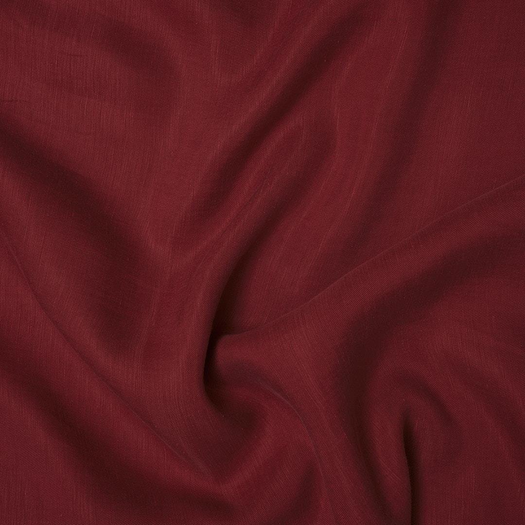 %100 Doğal Fancy Keten Kumaş Kırmızı 14