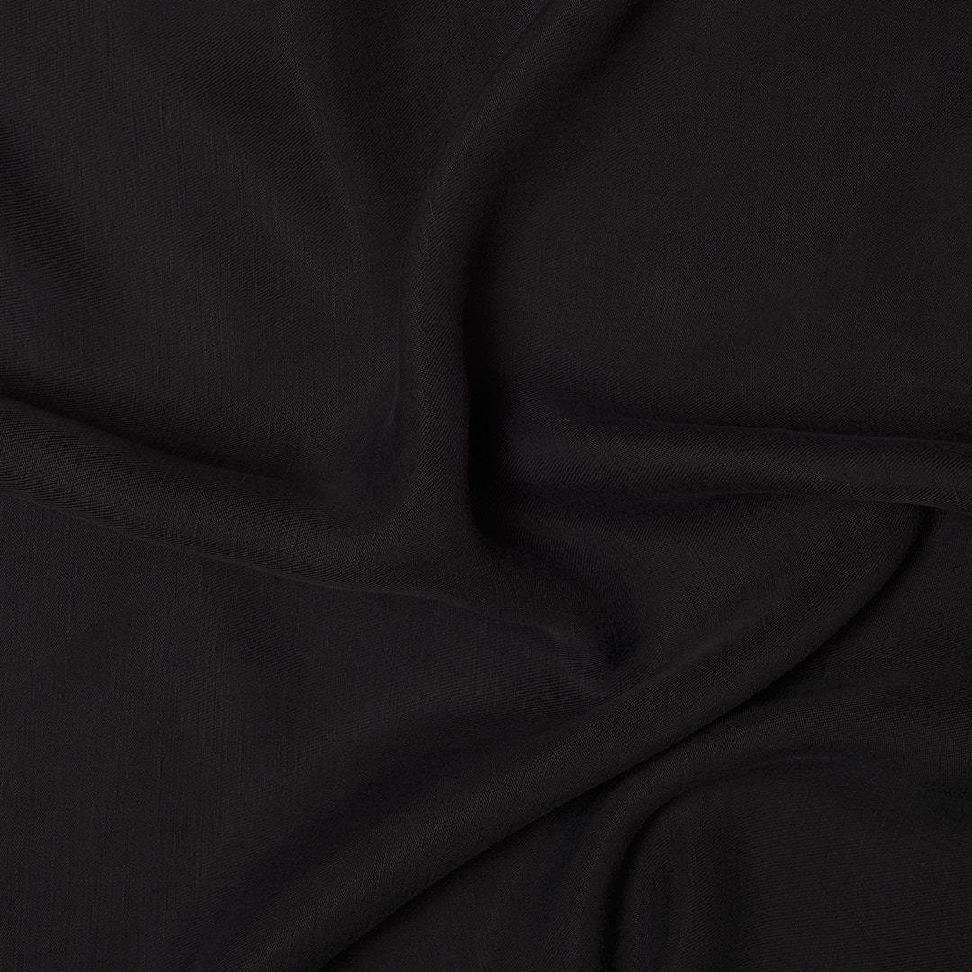 %100 Doğal Fancy Keten Kumaş Siyah 16