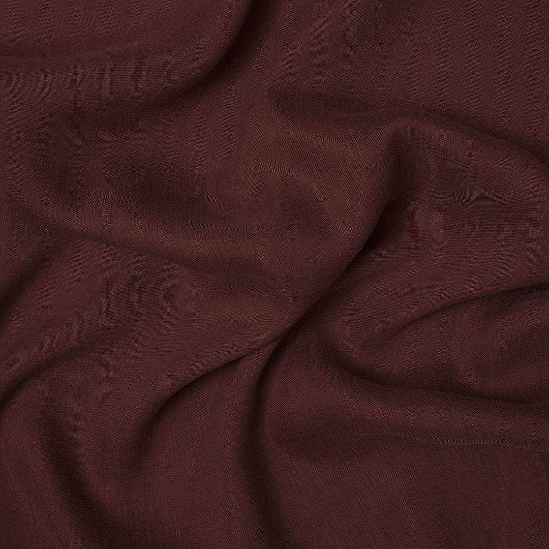 %100 Doğal Fancy Keten Kumaş Vişne 07