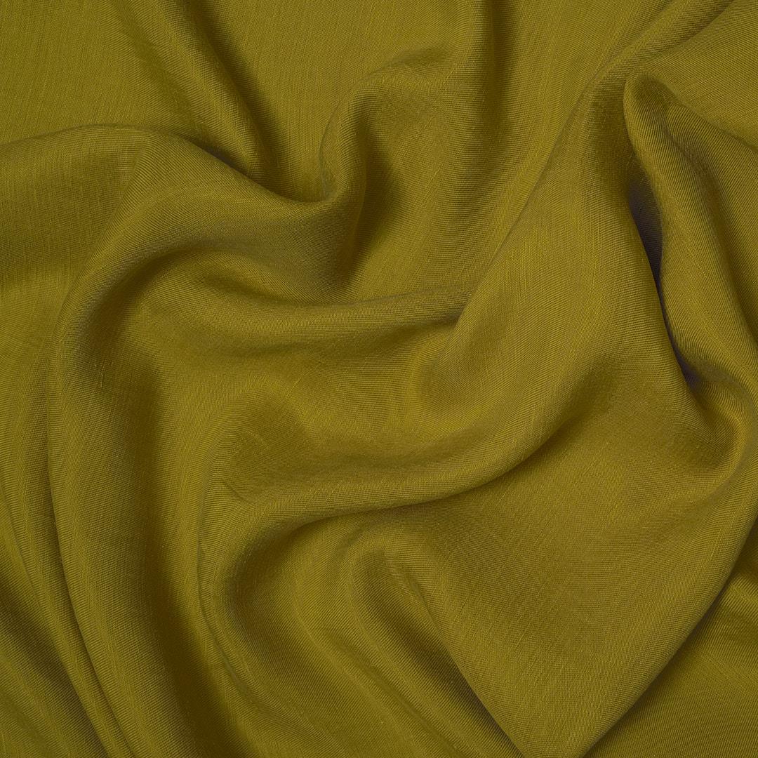 %100 Doğal Fancy Keten Kumaş Yağ Yeşili 22