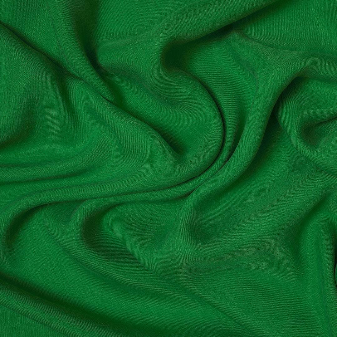 %100 Doğal Fancy Keten Kumaş Yeşil 21