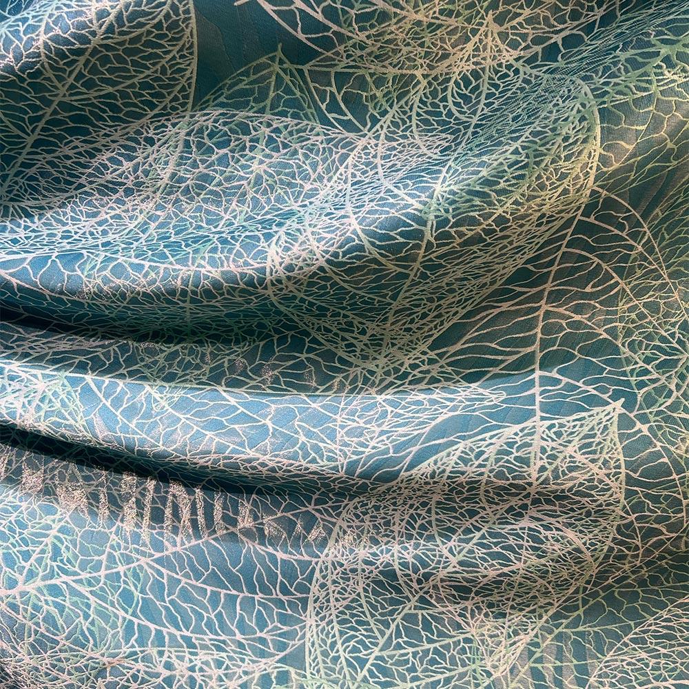Armani Organze Brokar Kumaş 056 Turkuaz 08