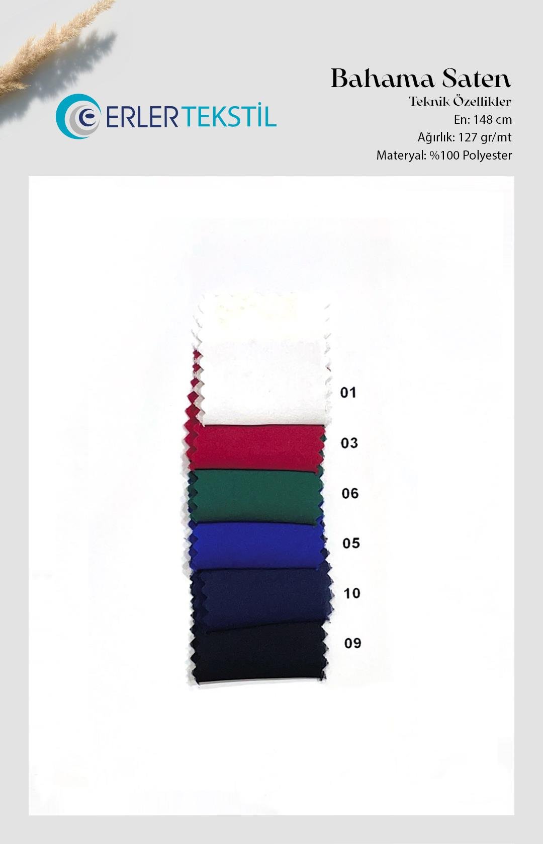 Bahama Saten Kumaş Kartela