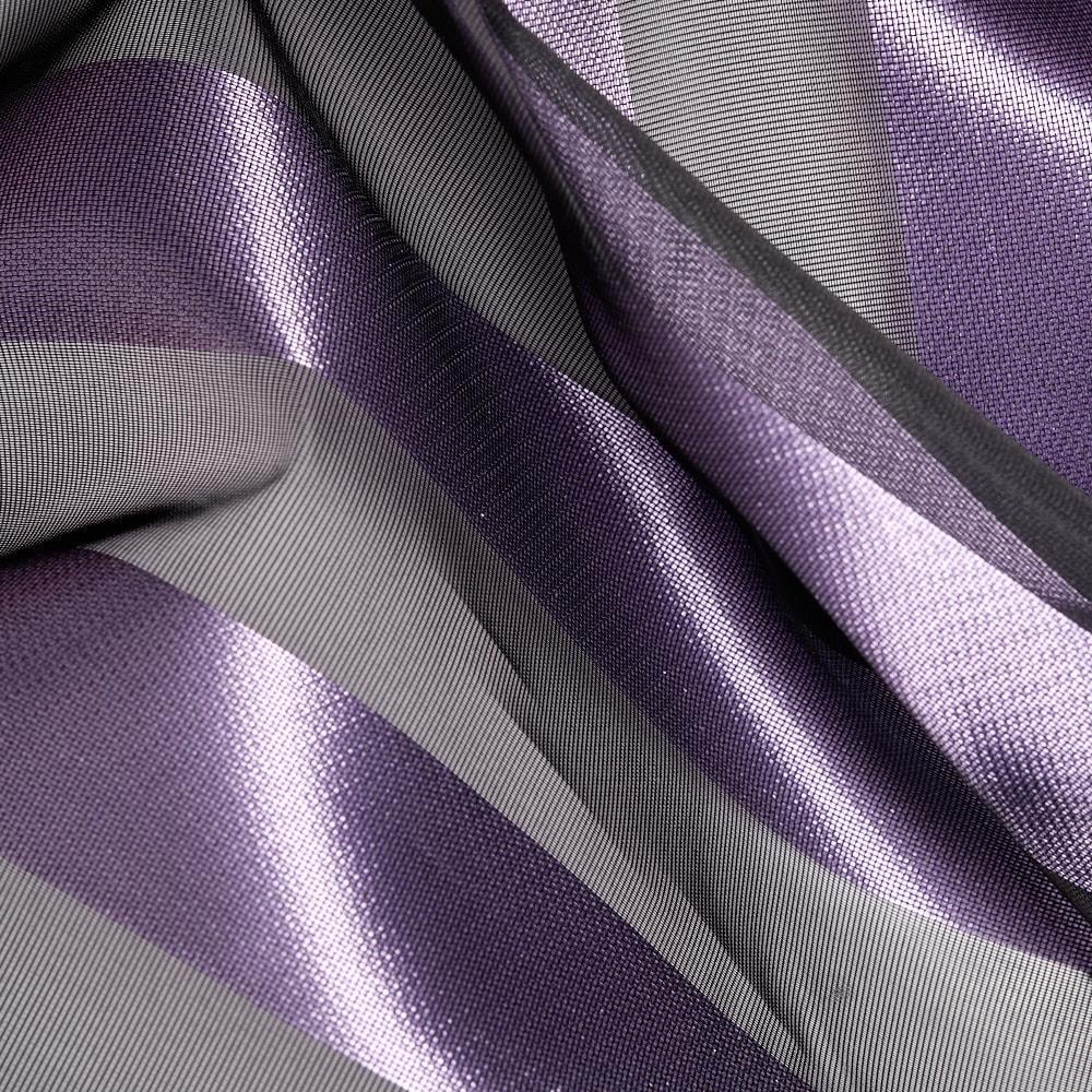 Çizgili Organze Siyah Mor 03