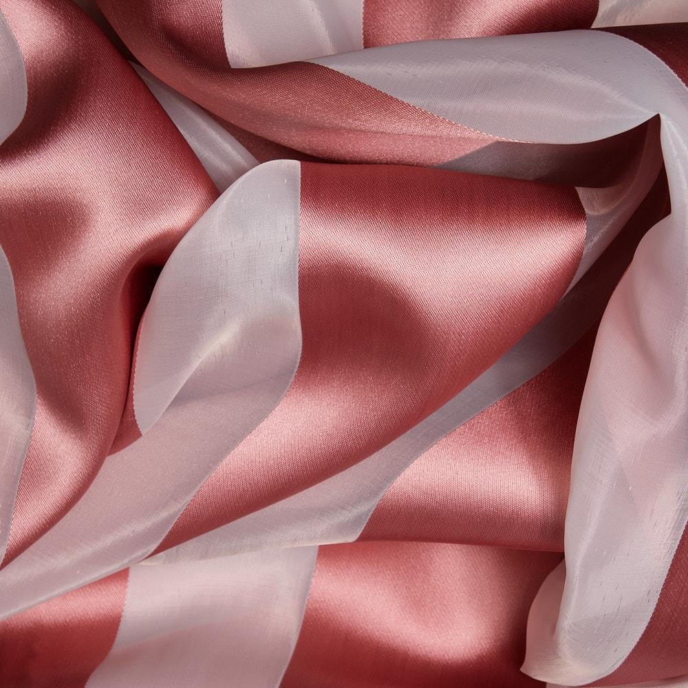 Çizgili Organze Somon Beyaz 01