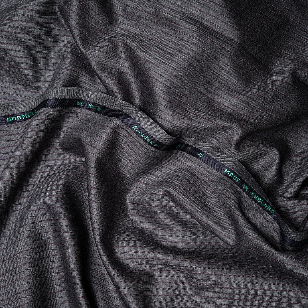 Dormeuil Kumaş Gri Bordo Çizgi 74