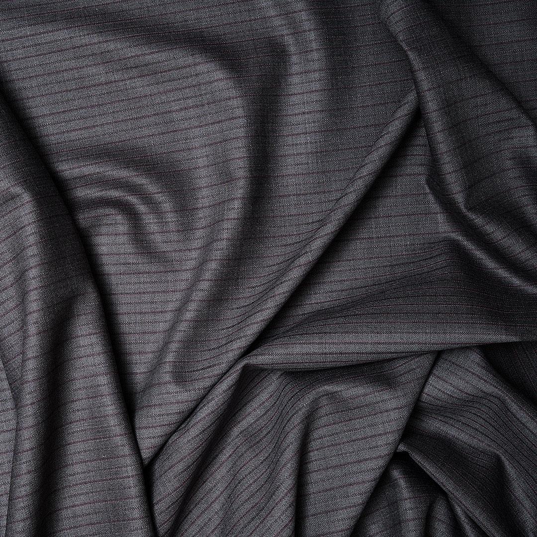 Dormeuil Kumaş Gri Bordo Çizgi 74