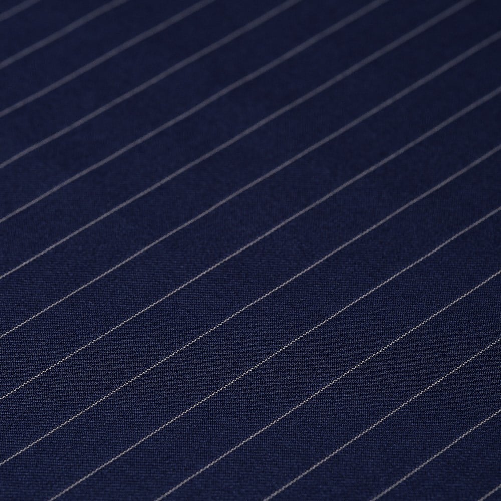 Dormeuil Kupon Lacivert Zemin Bej Çizgili 79