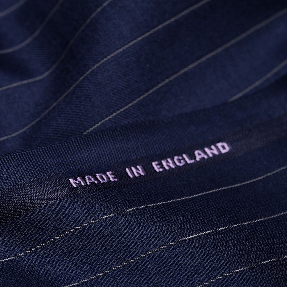 Dormeuil Kupon Lacivert Zemin Bej Çizgili 79