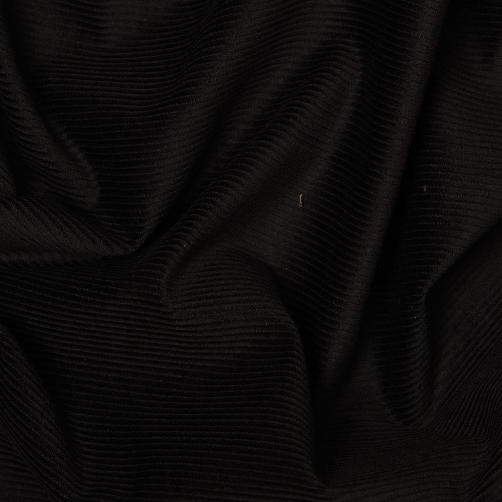 Fransız Cosserat İnce Fitil Kadife Kumaş Siyah 03