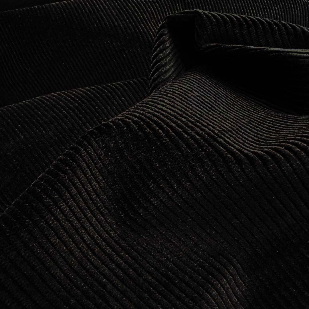 Fransız Cosserat Orta Fitil Kadife Kumaş Siyah 07