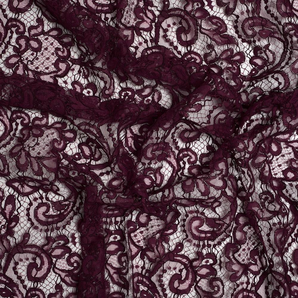 Fransız Kupon Dantel Koyu Bordo 13