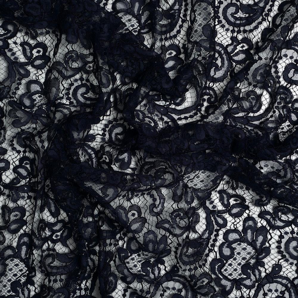 Fransız Kupon Dantel Koyu Lacivert 02