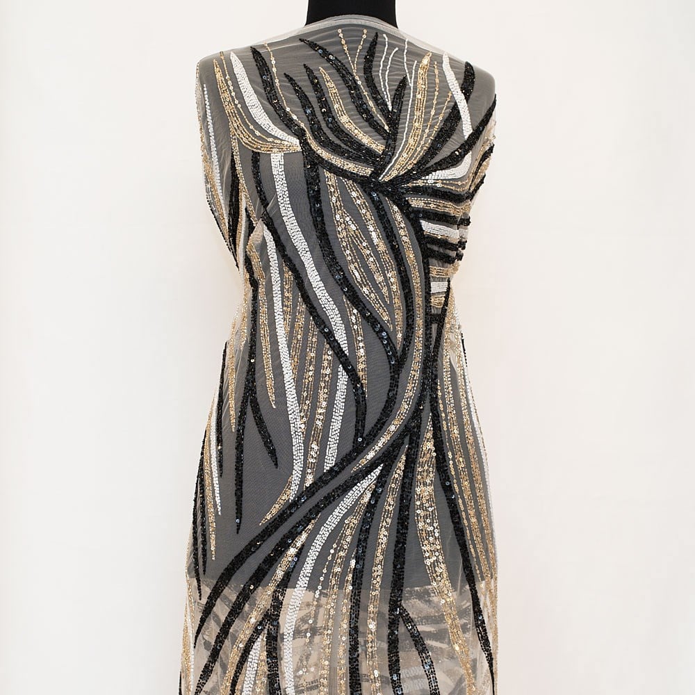 Hindistan Kupon Boncuk Brode İşleme Kumaş