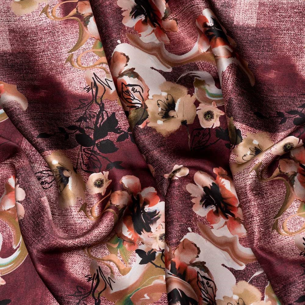 İtalyan İpek Saten Emprime 22