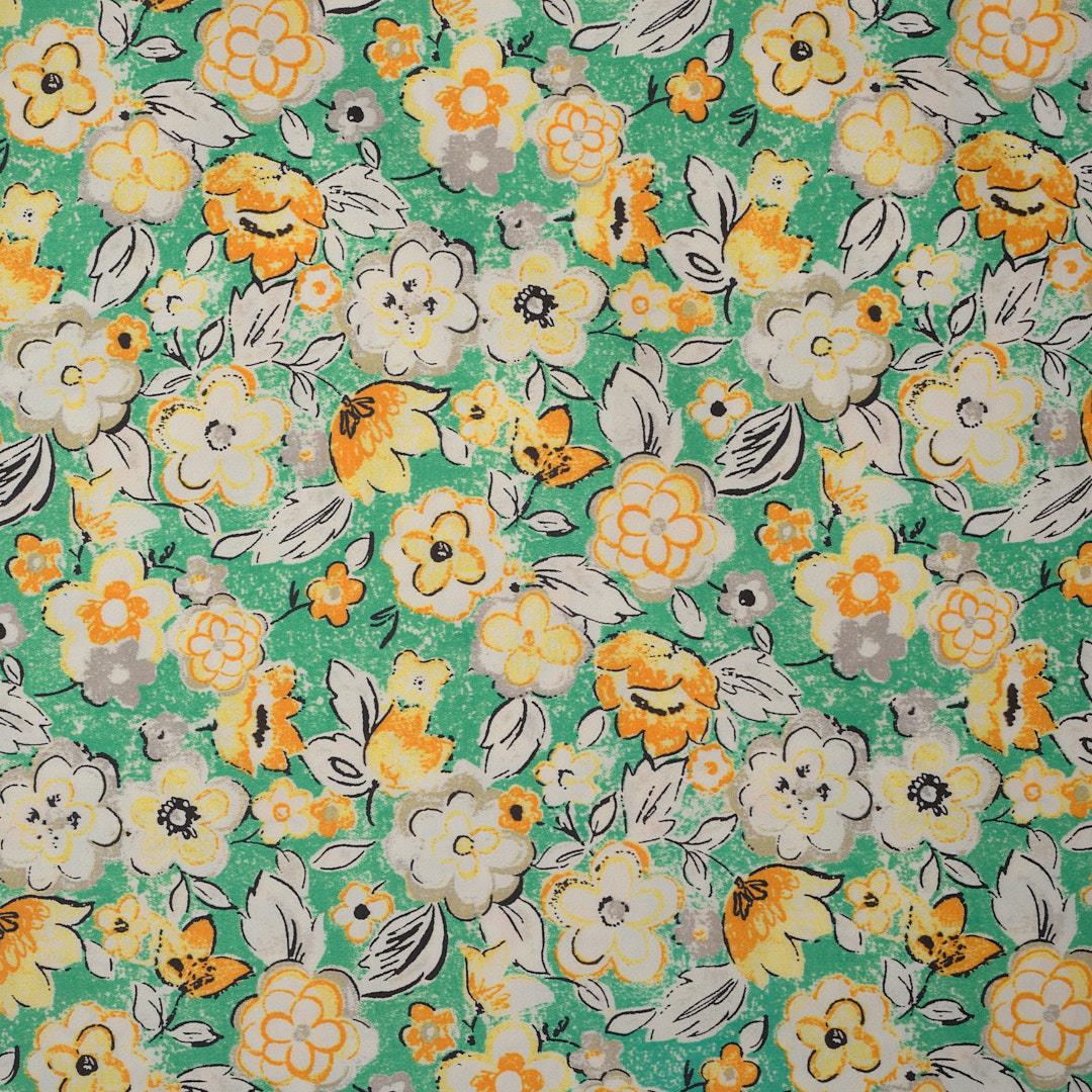 İtalyan Koton Saten Emprime Kumaş 08