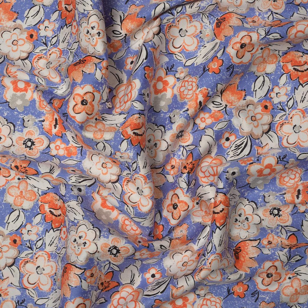 İtalyan Koton Saten Emprime Kumaş 10