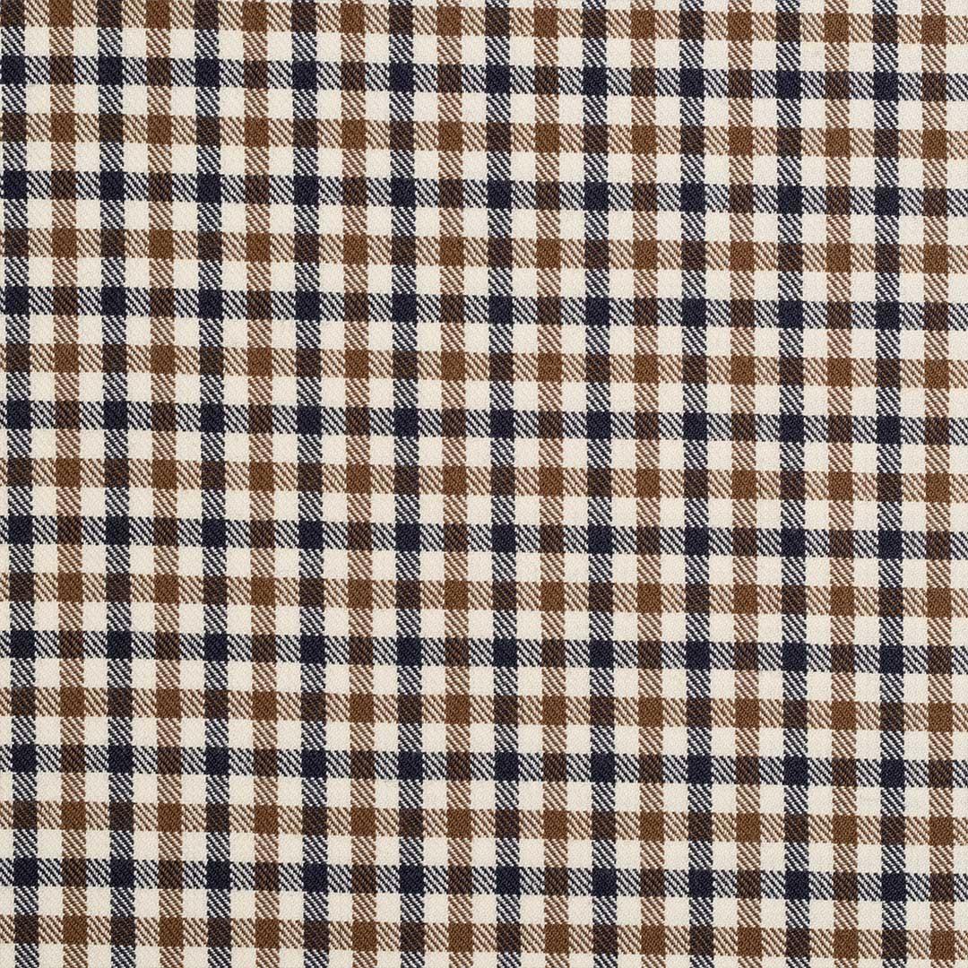 İthal Ekose Kumaş 530 20  Bej Lacivert Kahve Kare