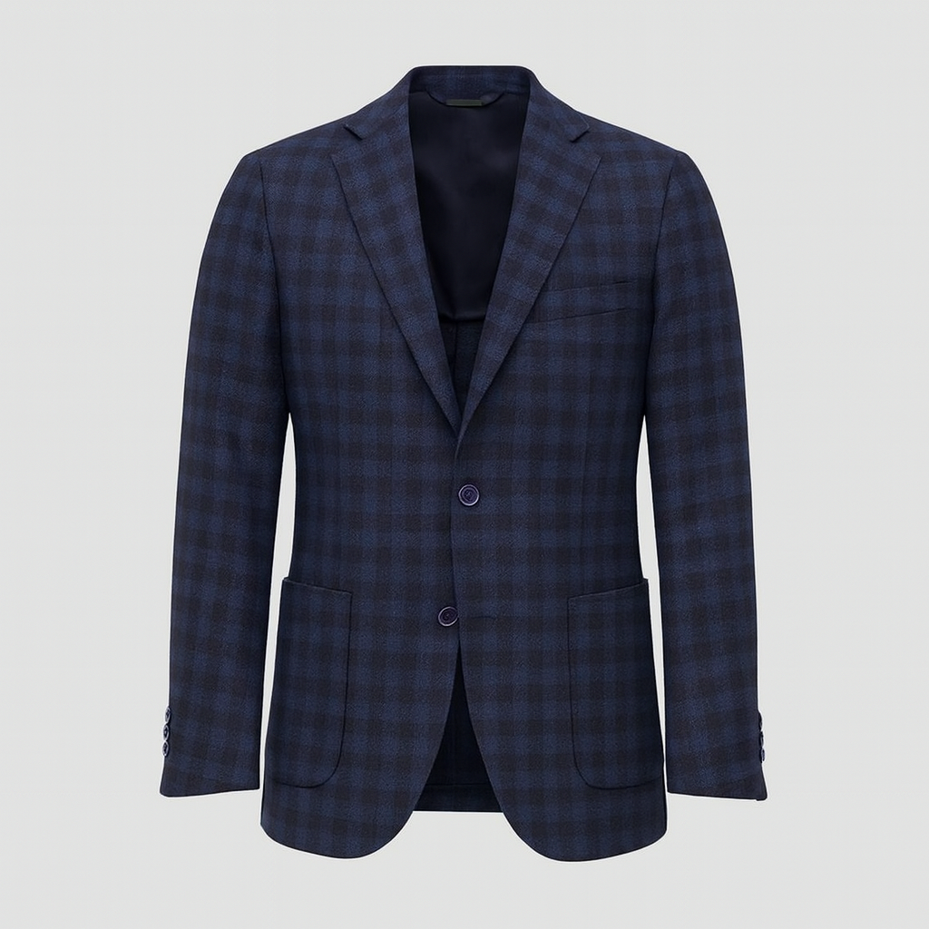 İthal Ekose Kumaş 530 30 Lacivert Kahve