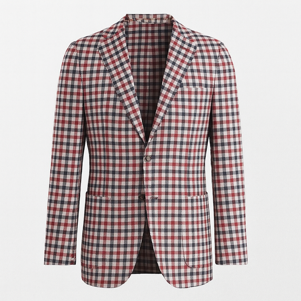 İthal Ekose Kumaş 530 31 Siyah Bej Kırmızı