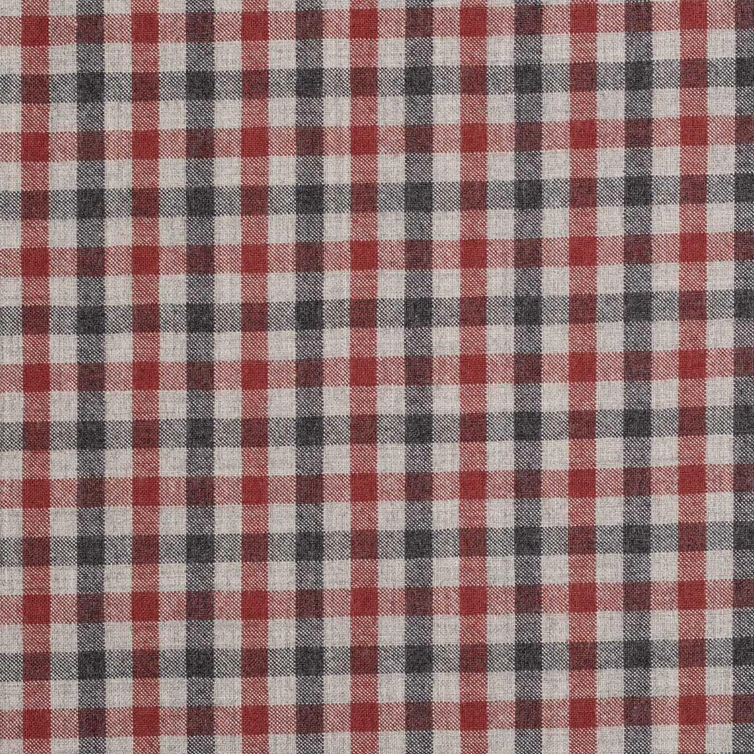 İthal Ekose Kumaş 530 31 Siyah Bej Kırmızı