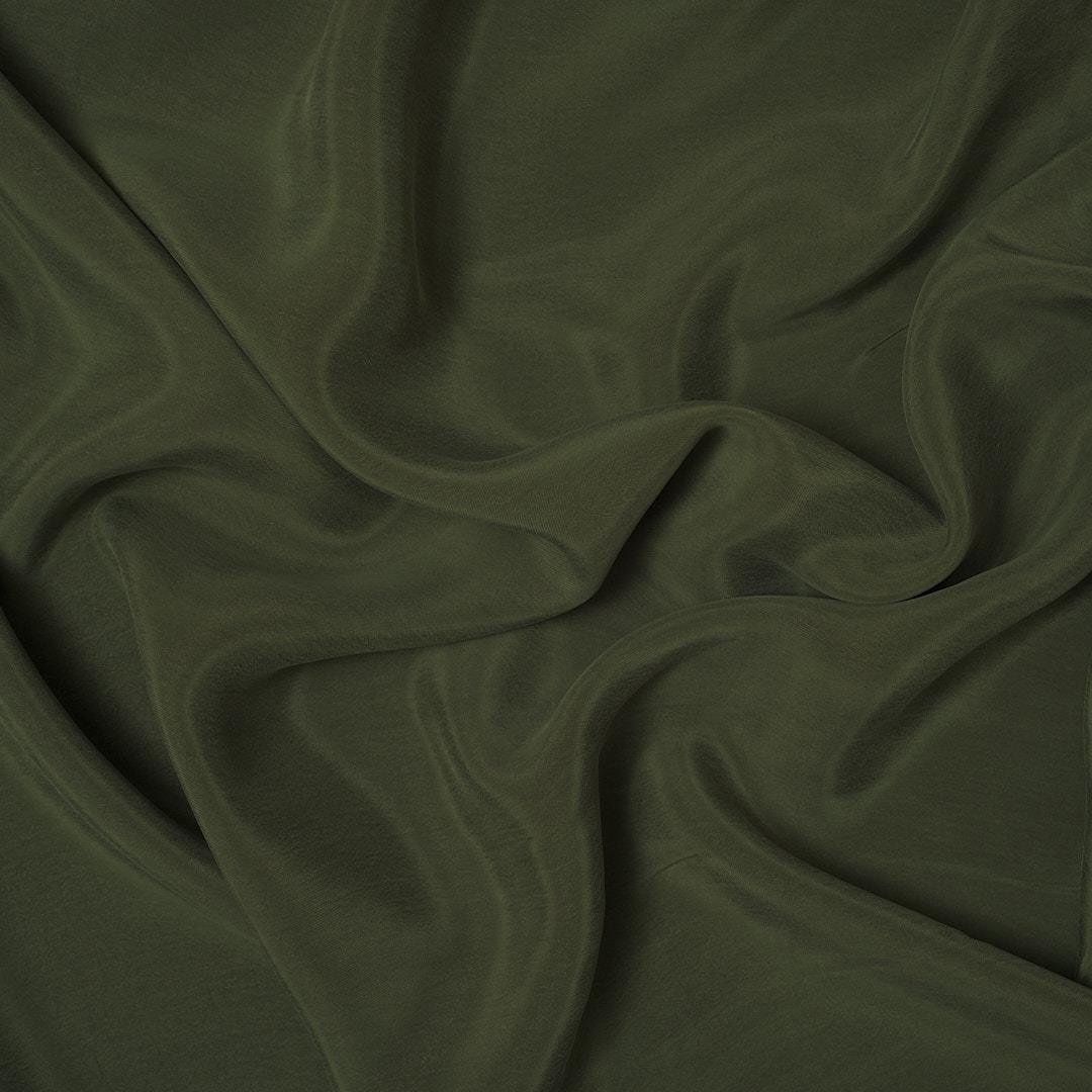Kupra (Cupro) Kumaş Koyu Haki Yeşili 25