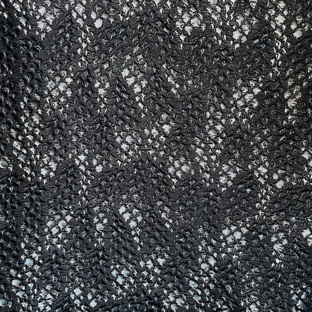 Likralı Brokar Kumaş Siyah Gri 664 04