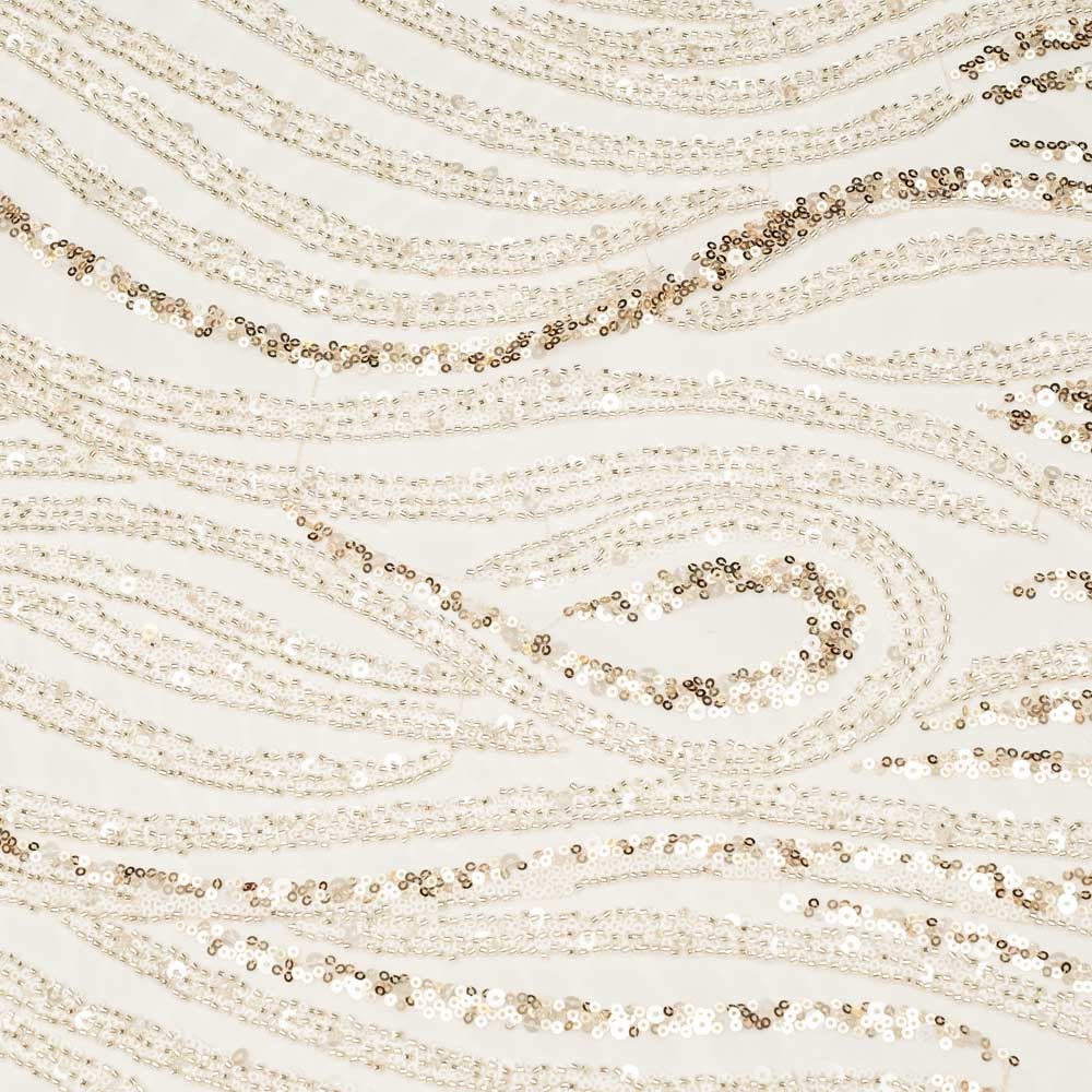 Motifli Boncuk İşleme Kumaş 5088