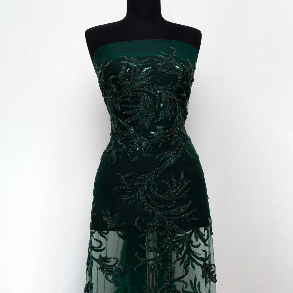 Motifli Boncuk İşleme Kumaş 92546