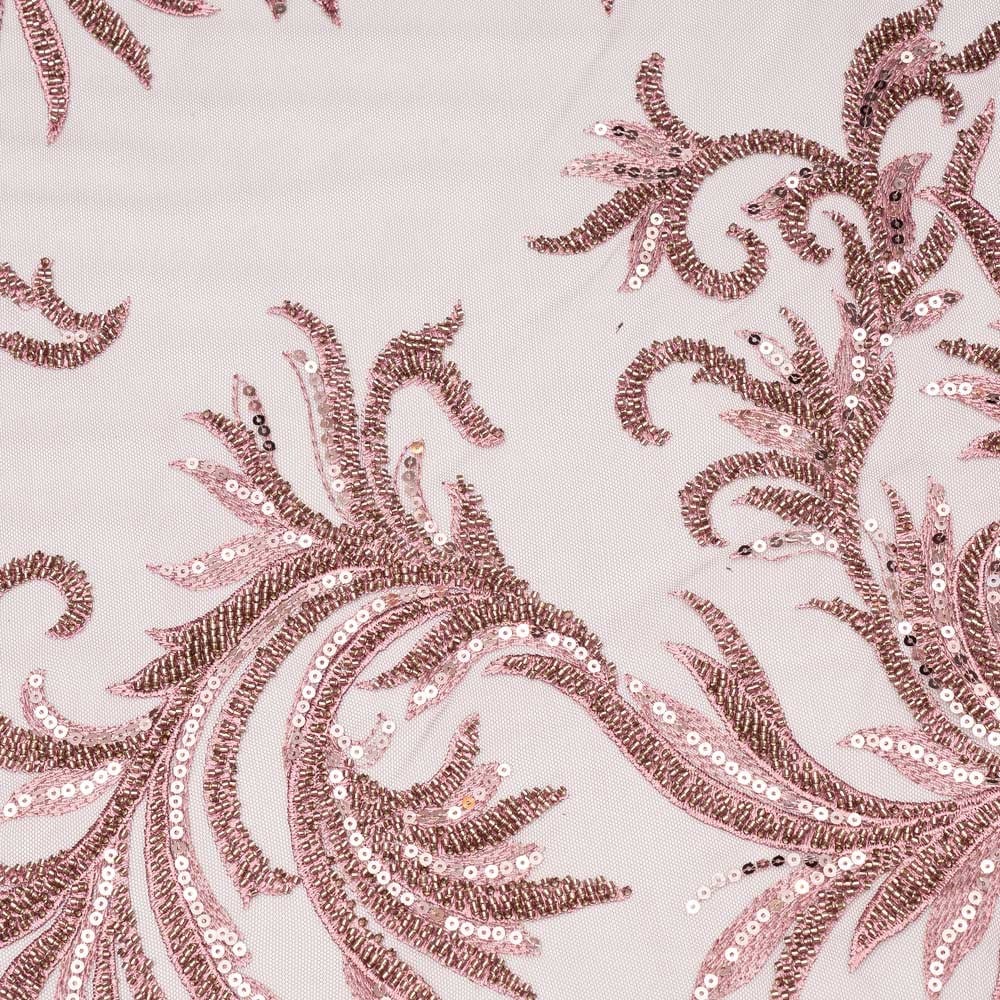 Motifli Boncuk İşleme Kumaş 92546