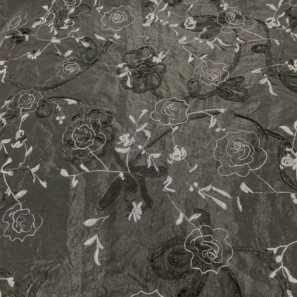 Nakış Tafta Kumaş Siyah 01