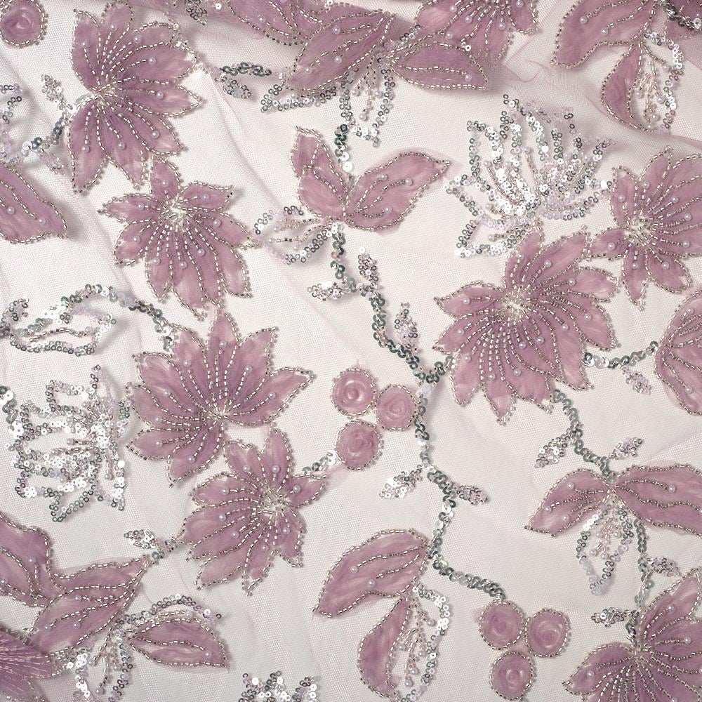 Tül Lase İşleme Çiçek Kumaş 283