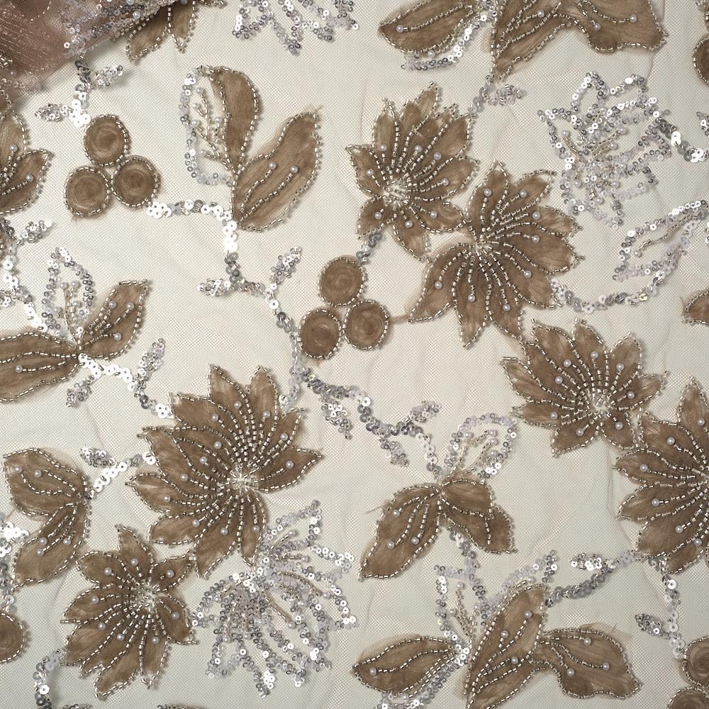 Tül Lase İşleme Çiçek Kumaş 283