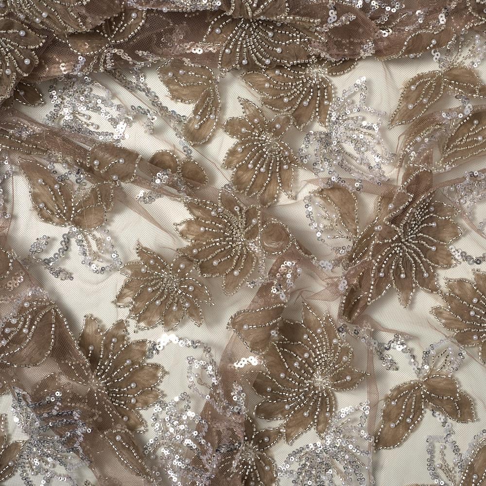 Tül Lase İşleme Çiçek Kumaş 283