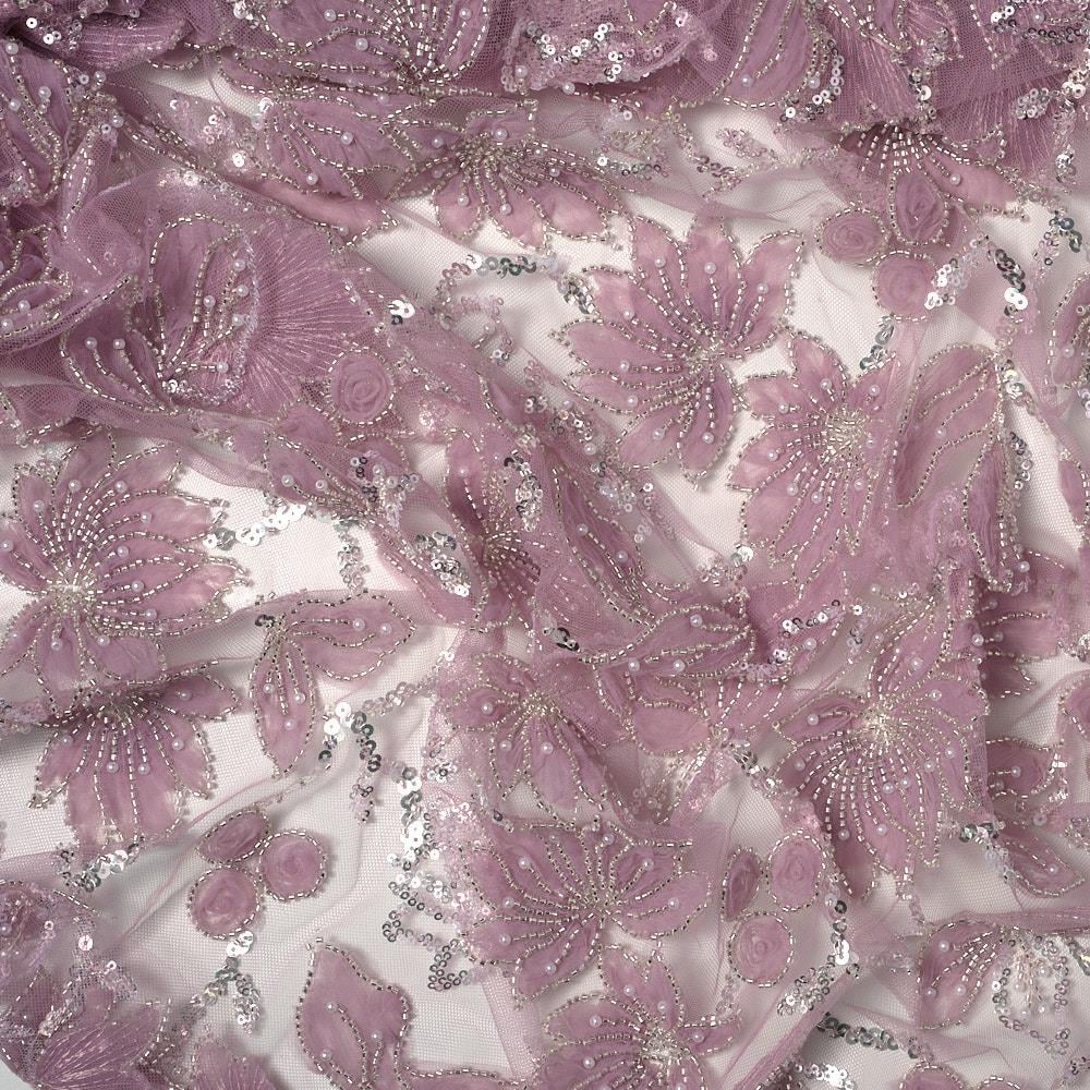 Tül Lase İşleme Çiçek Kumaş 283