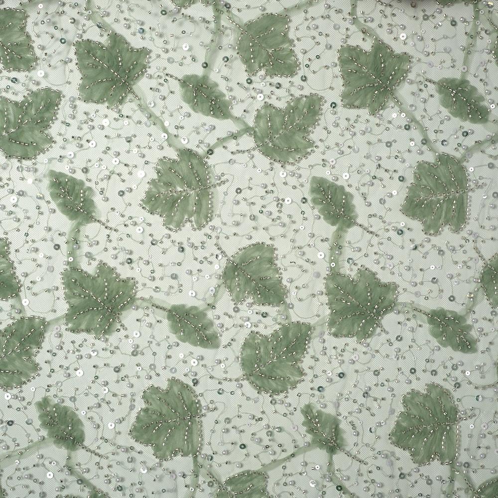 Tül Lase İşleme Yaprak Kumaş 284