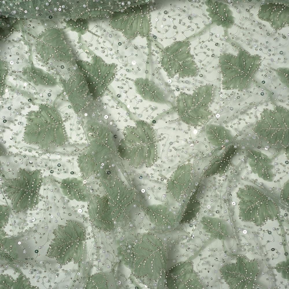 Tül Lase İşleme Yaprak Kumaş 284