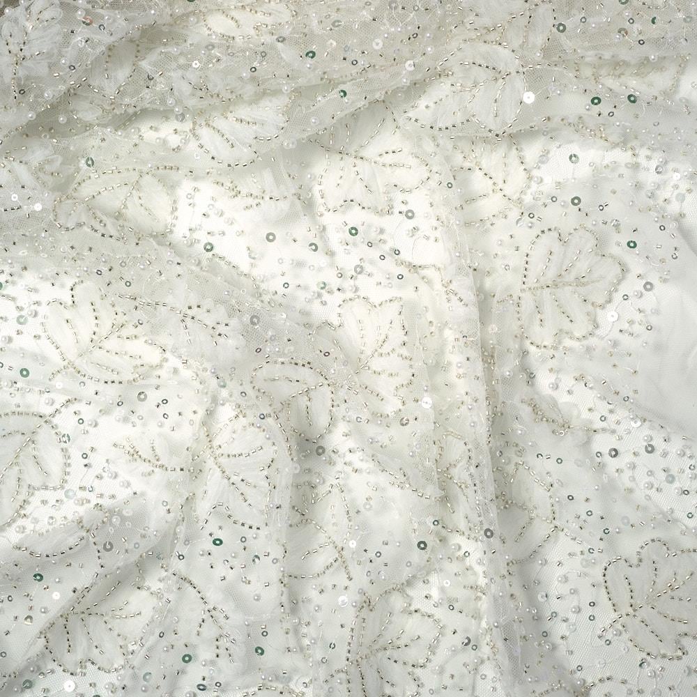 Tül Lase İşleme Yaprak Kumaş 284