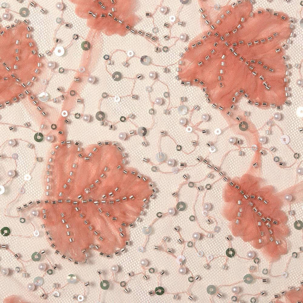 Tül Lase İşleme Yaprak Kumaş 284