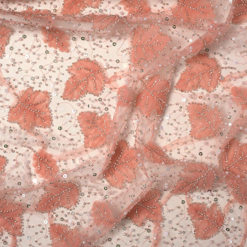 Tül Lase İşleme Yaprak Kumaş 284